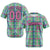 Custom Kelly Green Light Blue Personalized Plaid Design Authentic Baseball Jersey