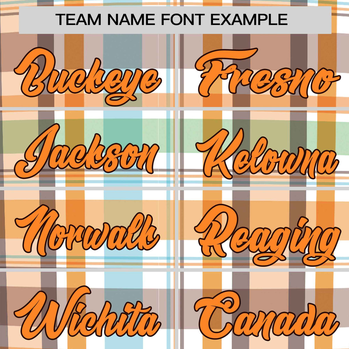 Custom Orange Gray Blue Personalized Plaid Design Authentic Baseball Jersey