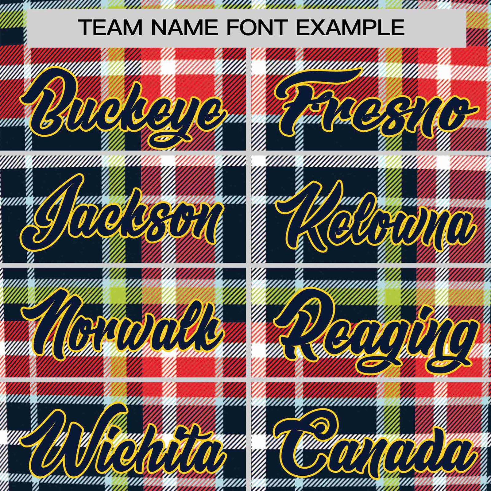 Custom Red Navy-Neon Green Personalized Plaid Design Authentic Baseball Jersey