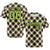 Custom Black White-Neon Green Personalized Plaid Design Authentic Baseball Jersey