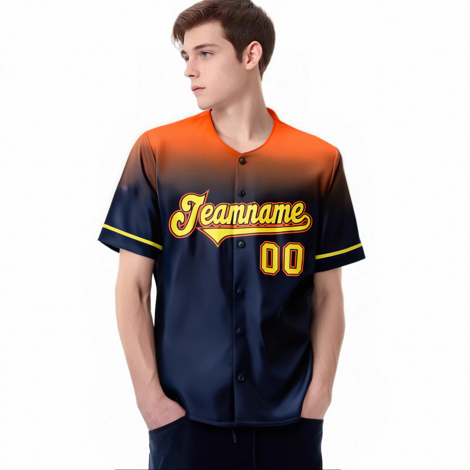Custom Navy Munsell Gradient Fashion Design Authentic Baseball Jersey