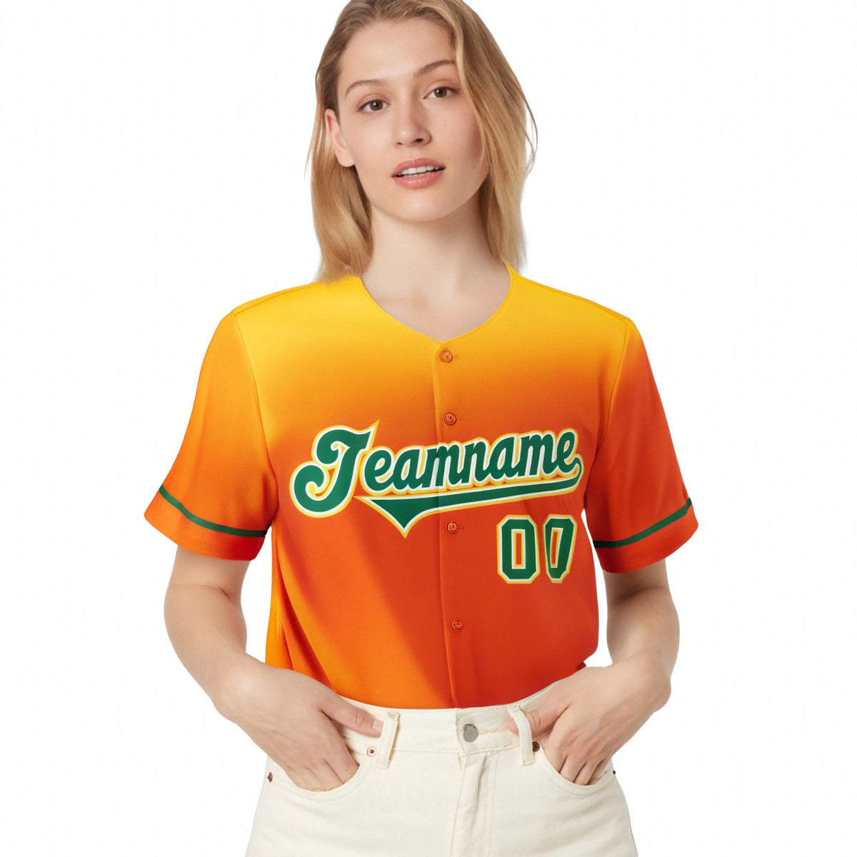 Custom Orange Yellow Gradient Fashion Design Authentic Baseball Jersey