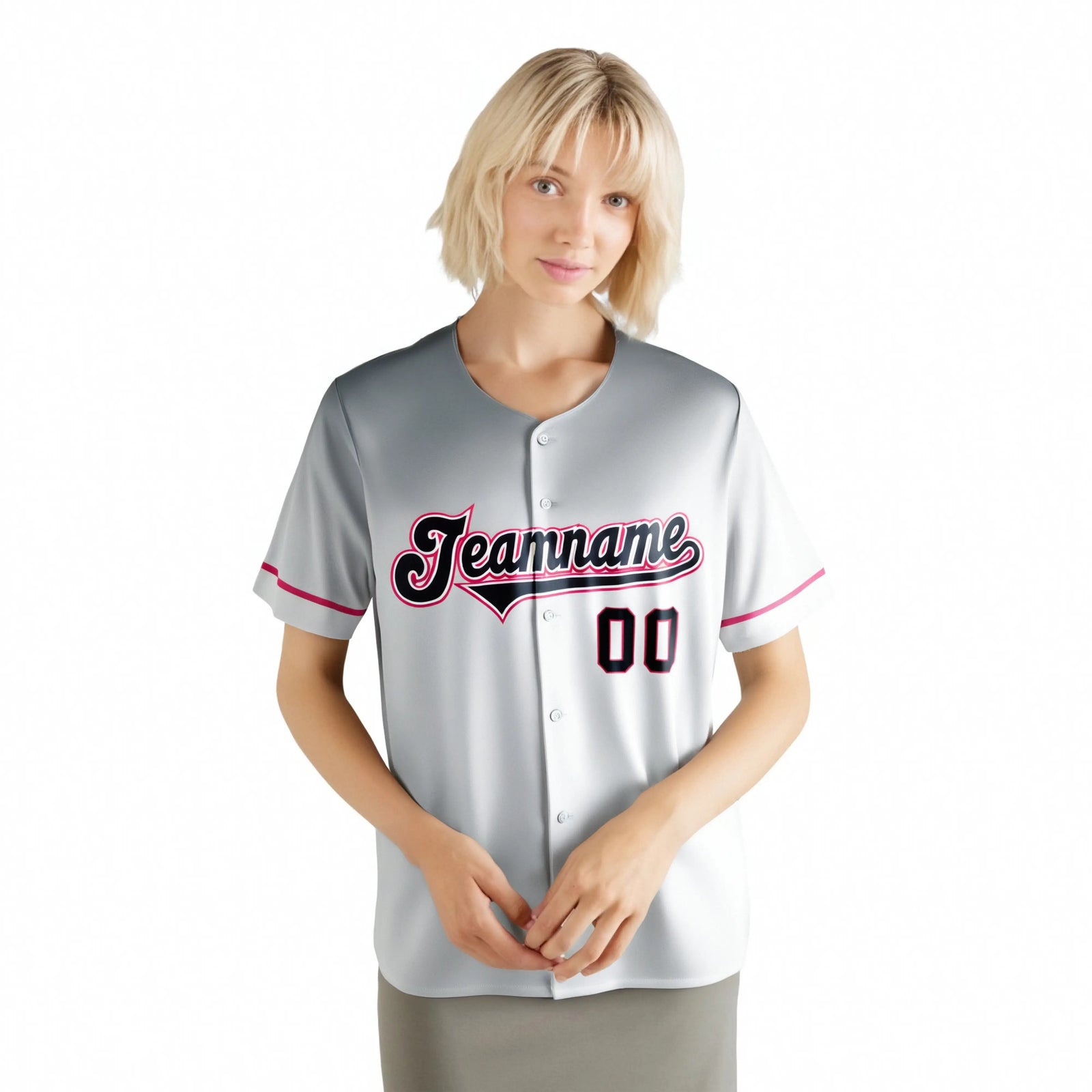 Custom White Gray Gradient Fashion Design Authentic Baseball Jersey