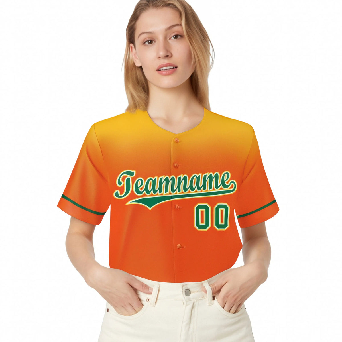 Custom Orange Yellow Gradient Fashion Design Authentic Baseball Jersey