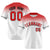 Custom White Red Gradient Fashion Design Authentic Baseball Jersey