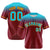 Custom Crimson Aqua Gradient Fashion Design Authentic Baseball Jersey