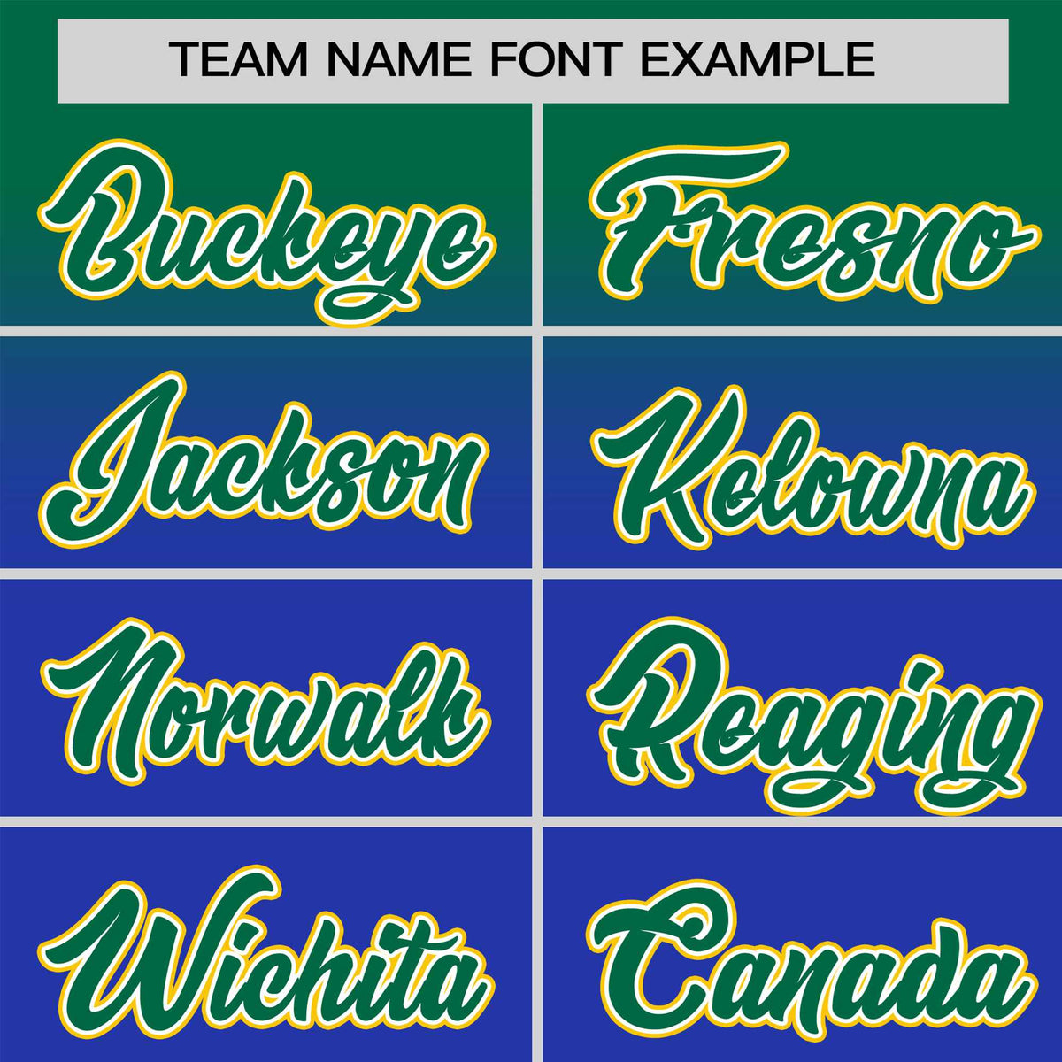 Custom Royal Blue Kelly Green Gradient Fashion Design Authentic Baseball Jersey