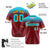 Custom Crimson Aqua Gradient Fashion Design Authentic Baseball Jersey