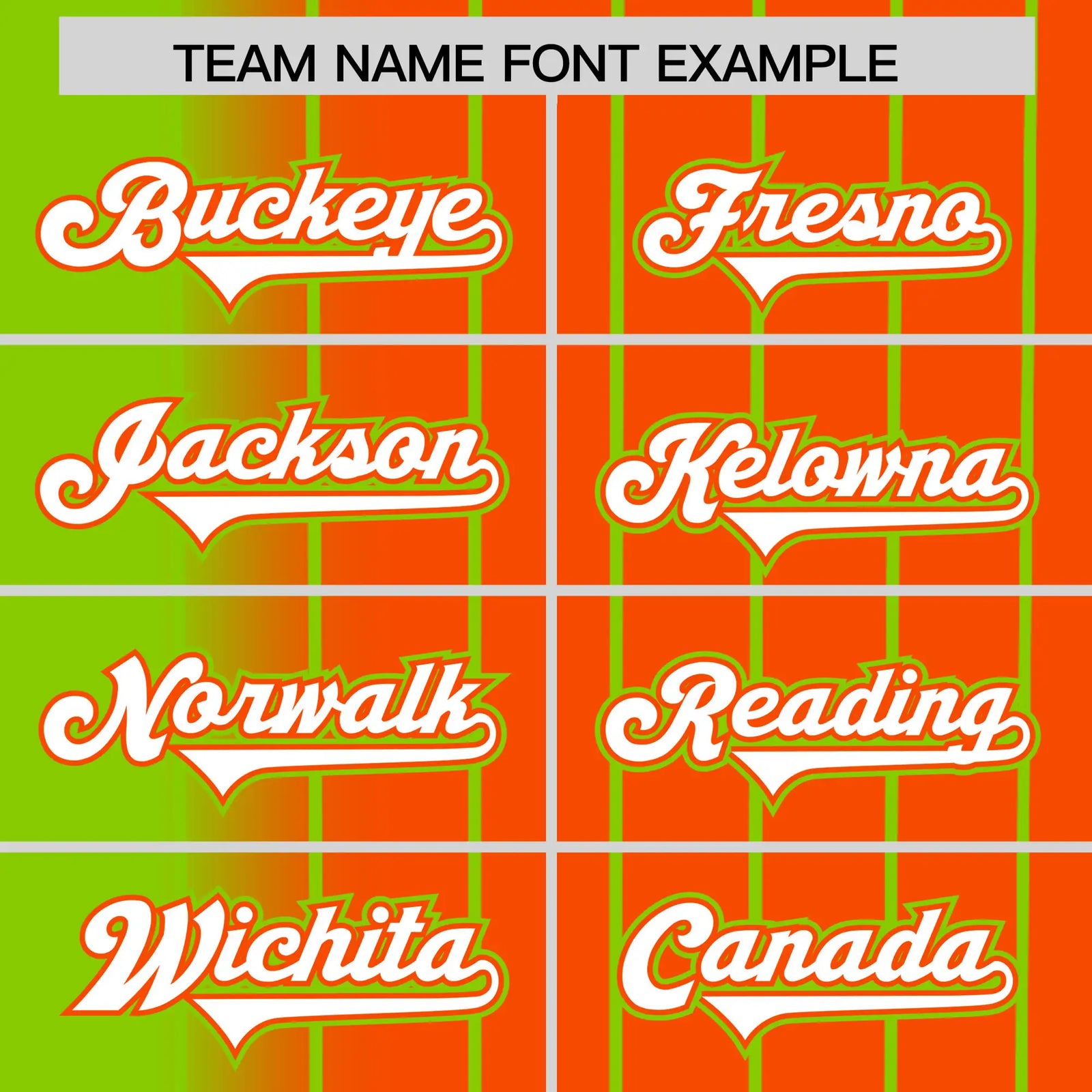 Custom Neon-Green Orange Pinstripe White Authentic Baseball Jersey