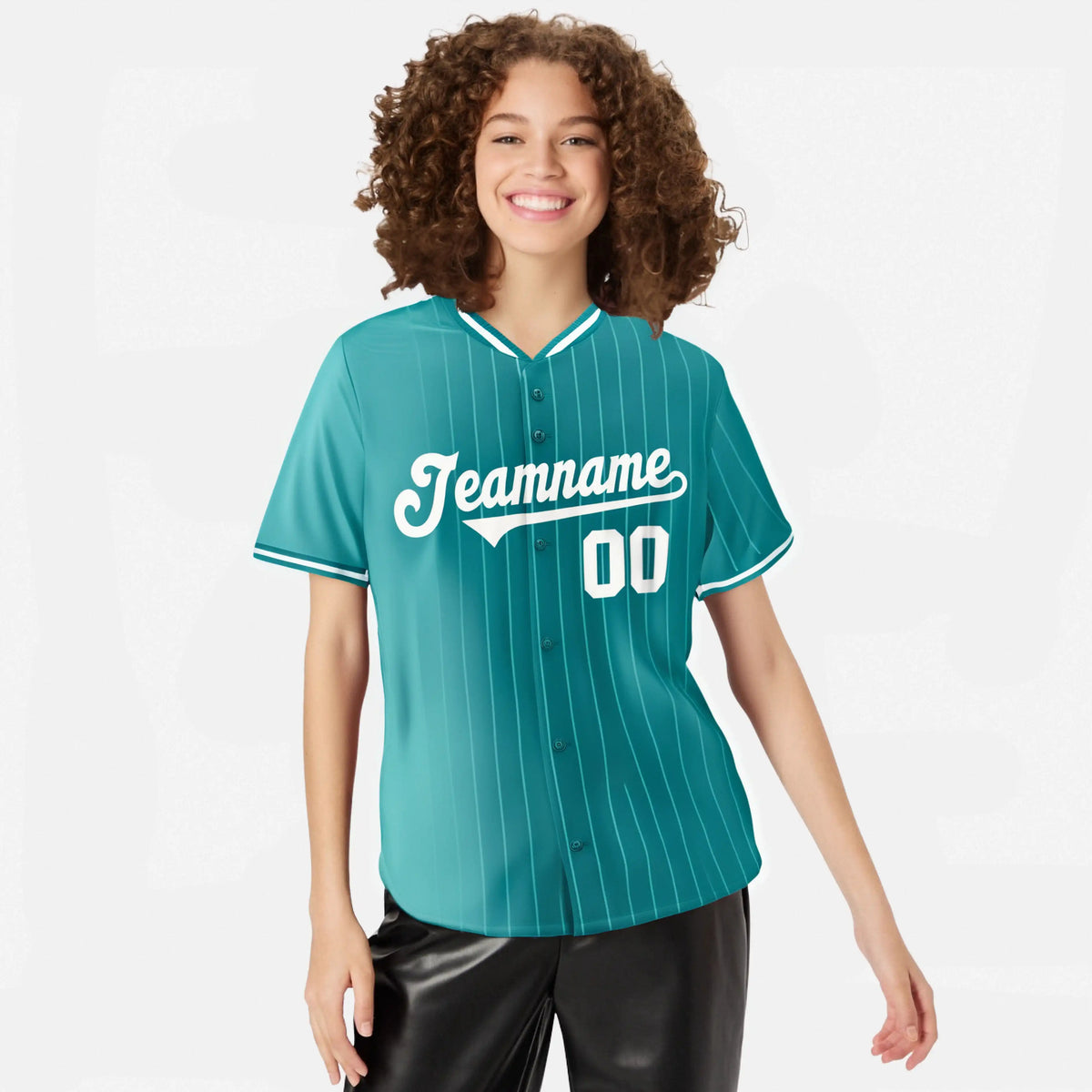 Custom Light-Blue Pinstripe White Authentic Baseball Jersey