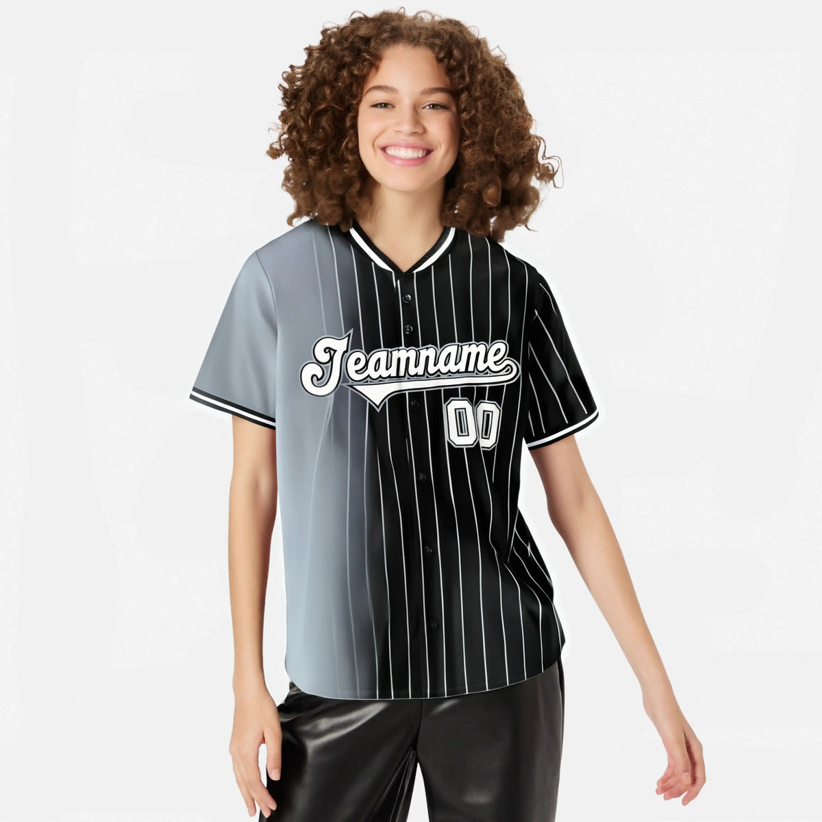 Custom Gray Black Pinstripe White Authentic Baseball Jersey
