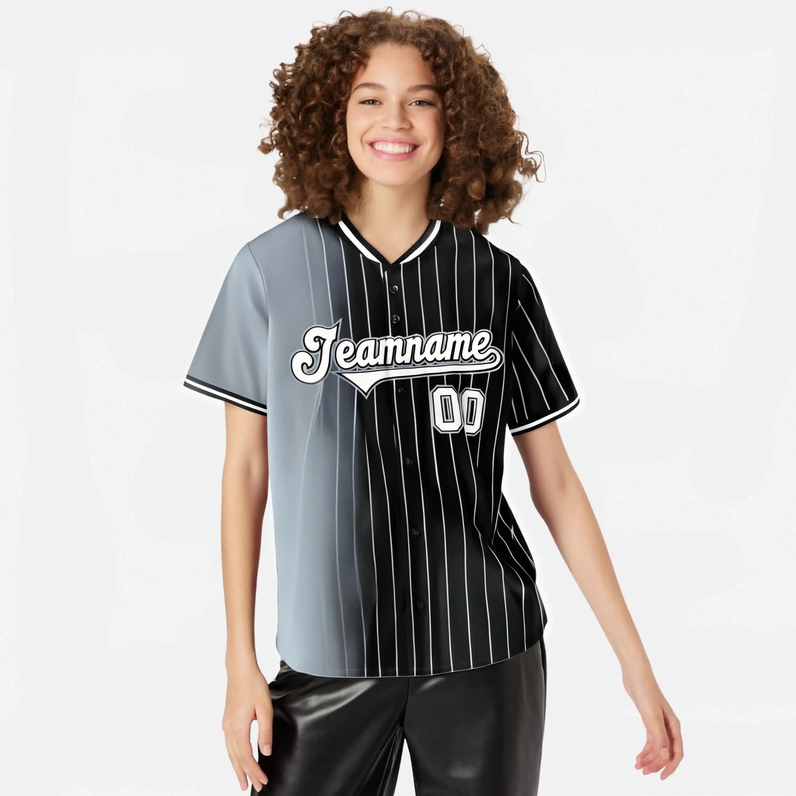 Custom Gray Black Pinstripe White Authentic Baseball Jersey