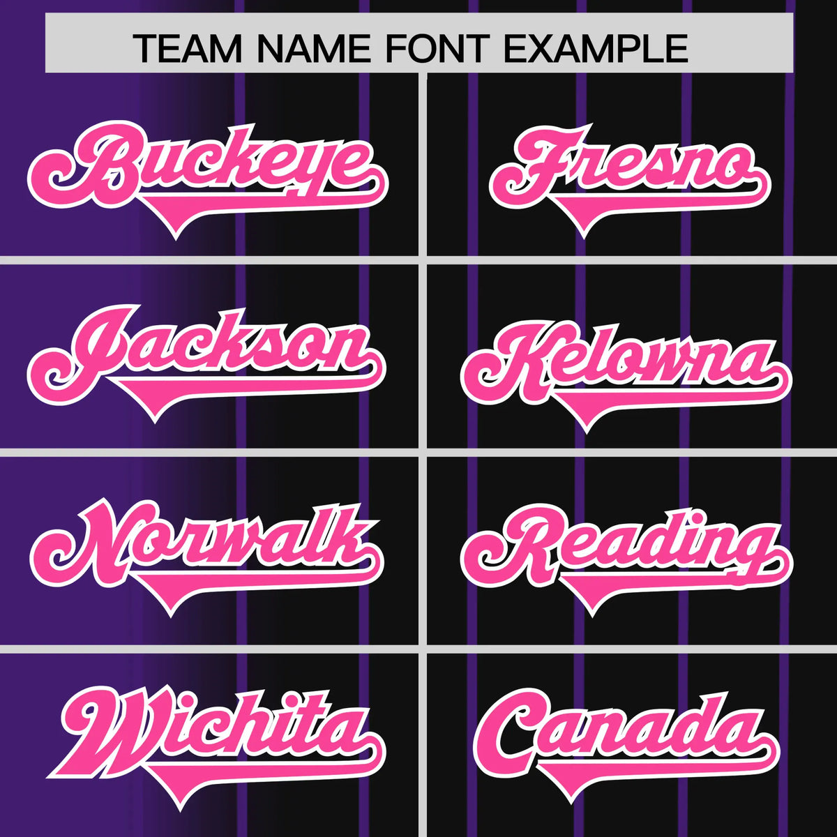 Custom Purple Black Pinstripe Pink Authentic Baseball Jersey