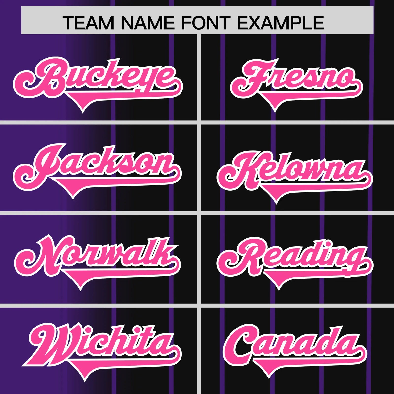 Custom Purple Black Pinstripe Pink Authentic Baseball Jersey