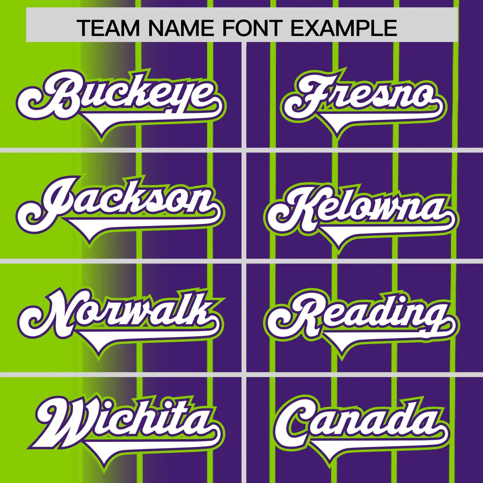 Custom Neon Green Purple Pinstripe White Authentic Baseball Jersey