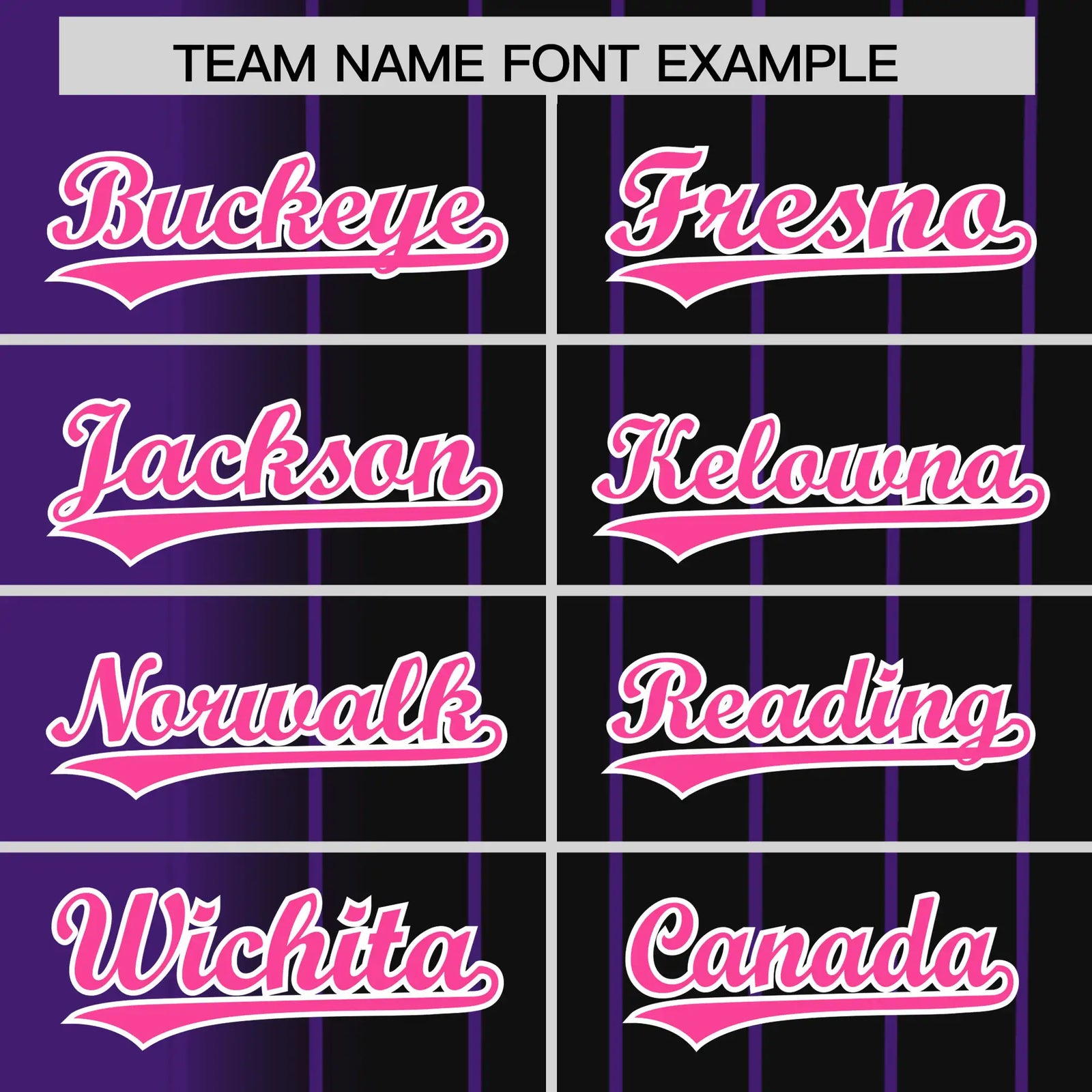 Custom Purple Black Pinstripe Pink Authentic Baseball Jersey