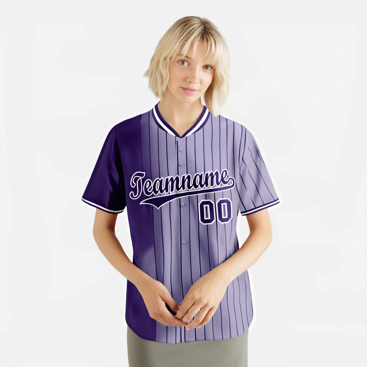 Custom Purple Light Purple Pinstripe Purple Authentic Baseball Jersey