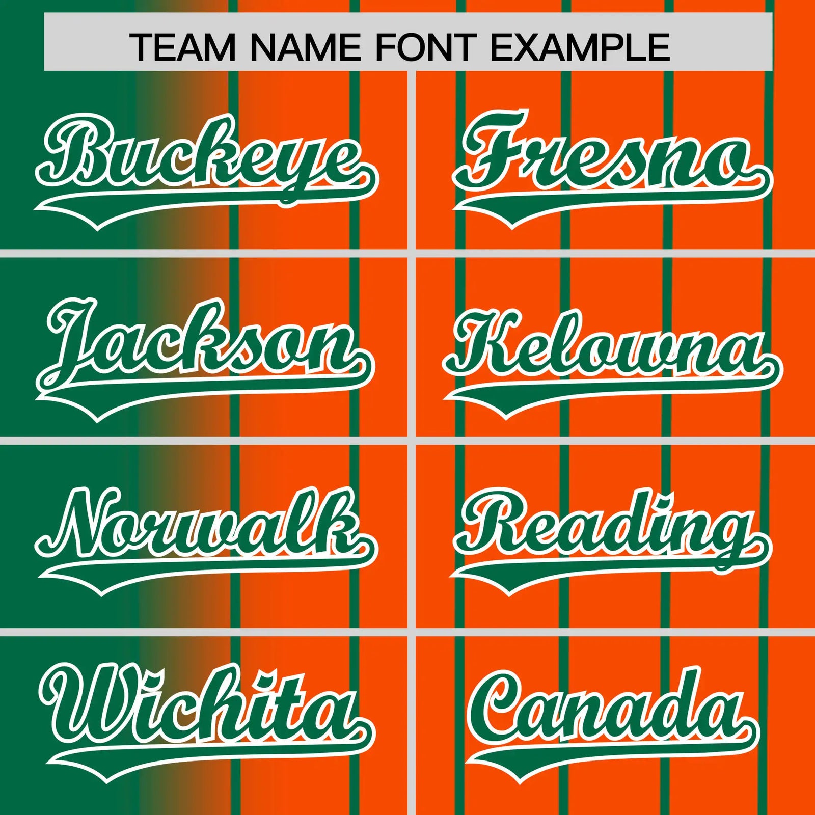 Custom Green Orange Pinstripe Green Authentic Baseball Jersey