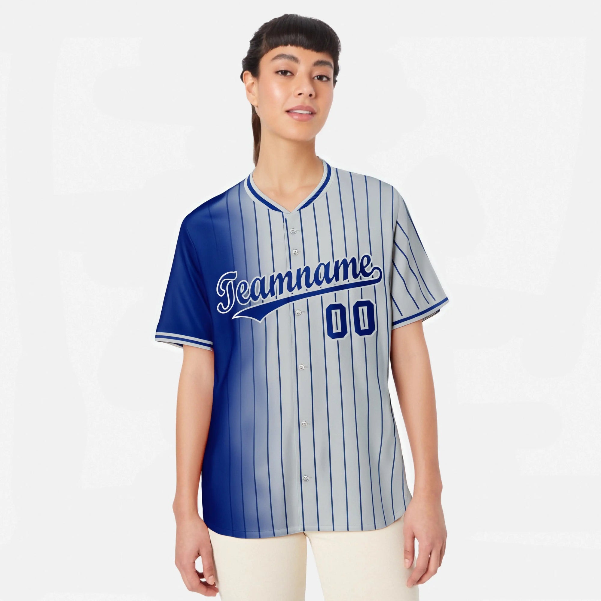 Custom Purple Gray Pinstripe Purple Authentic Baseball Jersey