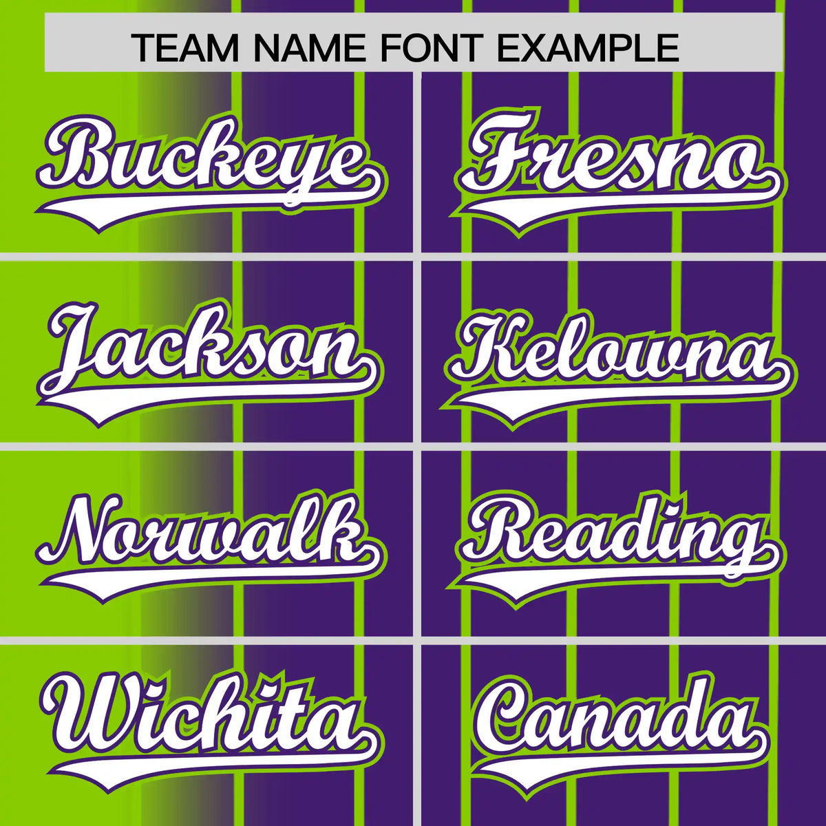 Custom Neon Green Purple Pinstripe White Authentic Baseball Jersey