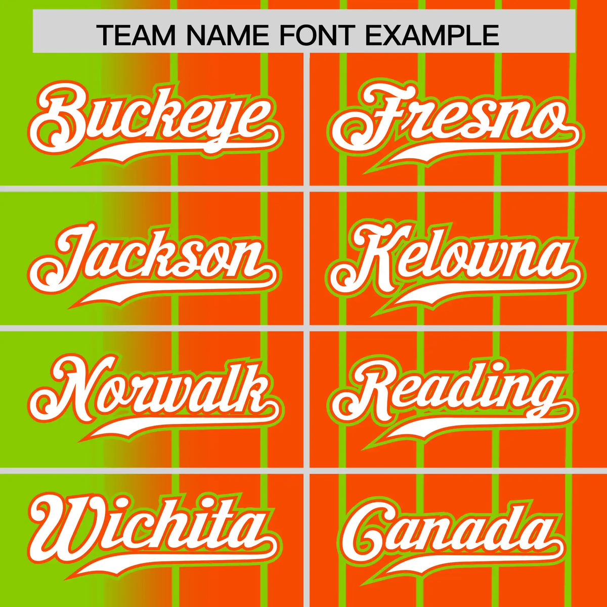 Custom Neon-Green Orange Pinstripe White Authentic Baseball Jersey