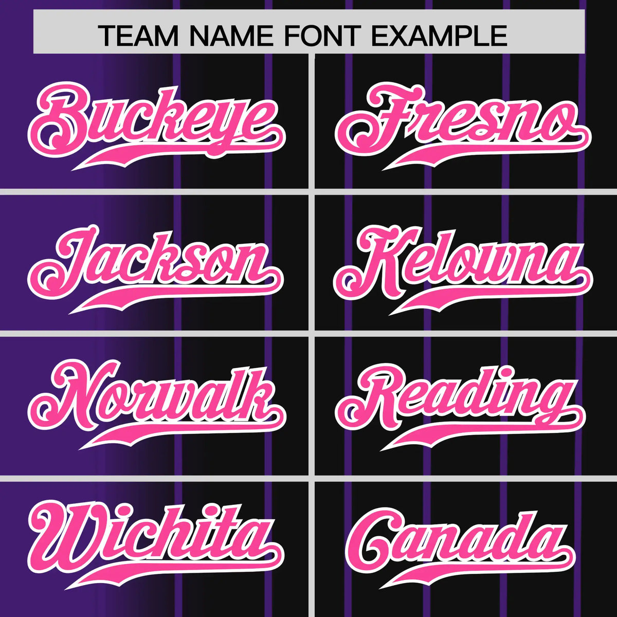 Custom Purple Black Pinstripe Pink Authentic Baseball Jersey