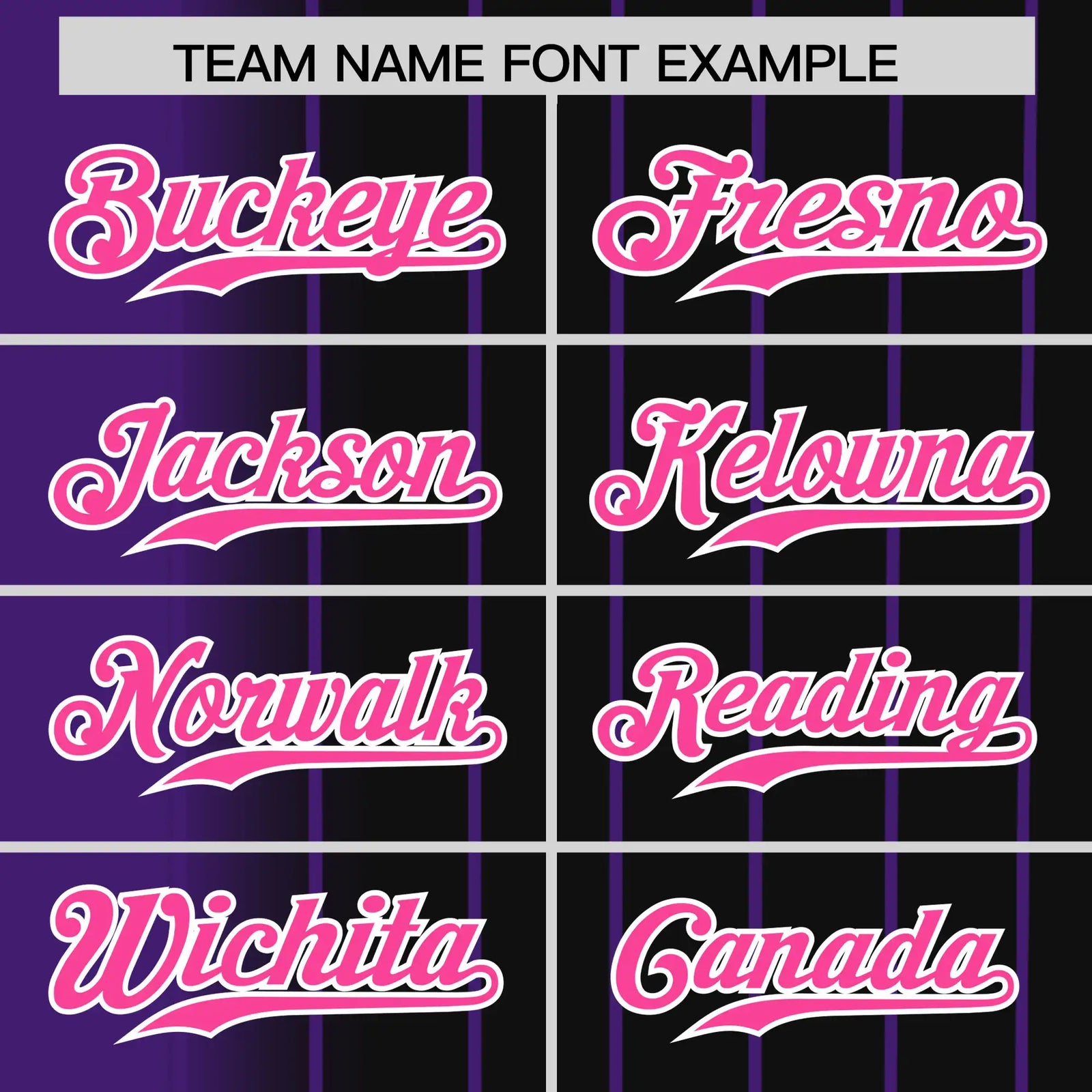 Custom Purple Black Pinstripe Pink Authentic Baseball Jersey