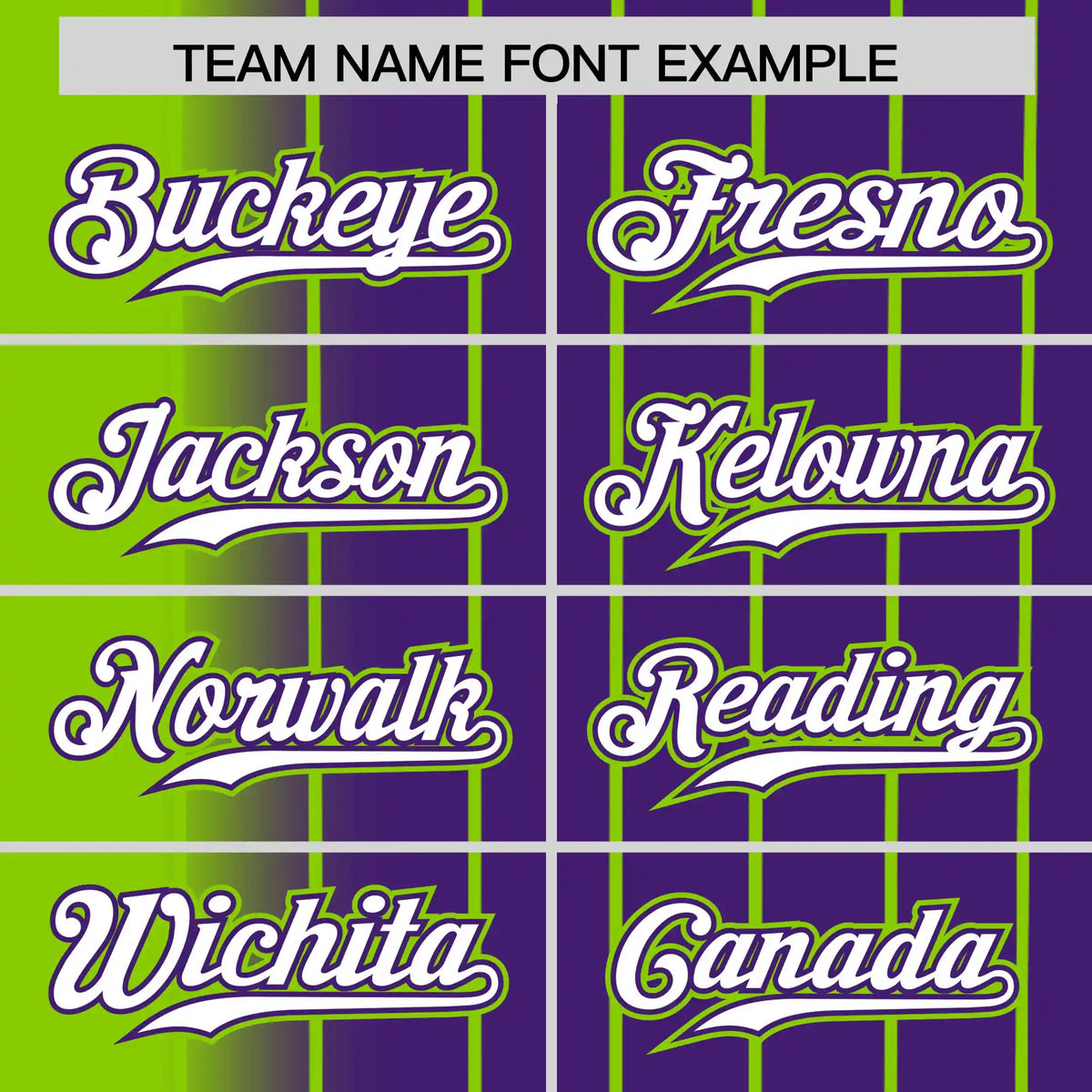 Custom Neon Green Purple Pinstripe White Authentic Baseball Jersey