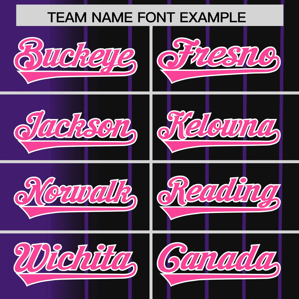 Custom Purple Black Pinstripe Pink Authentic Baseball Jersey