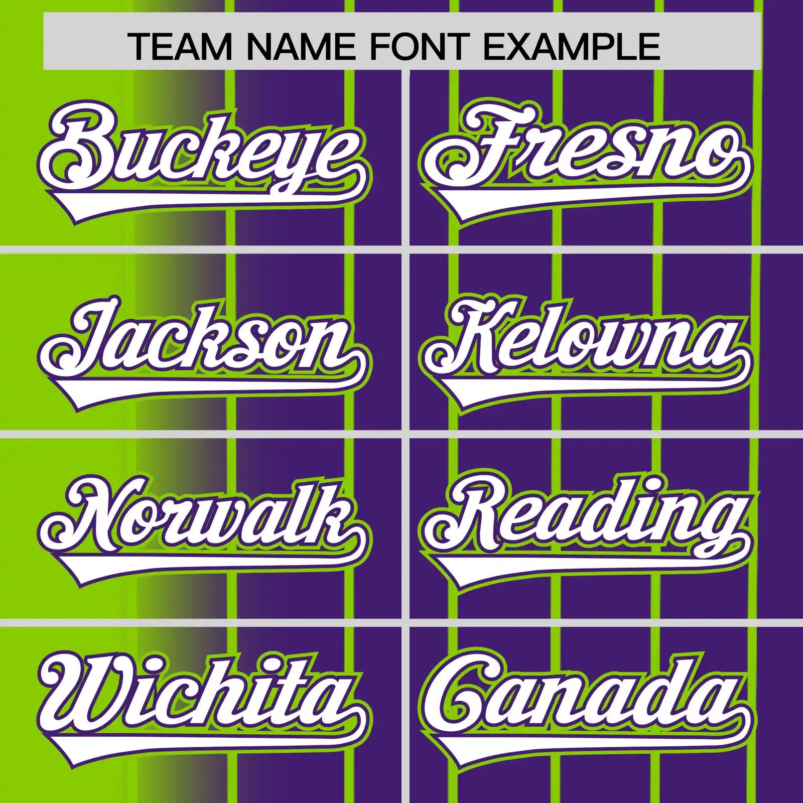 Custom Neon Green Purple Pinstripe White Authentic Baseball Jersey