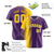 Custom Yellow Purple Pinstripe Yellow Authentic Baseball Jersey