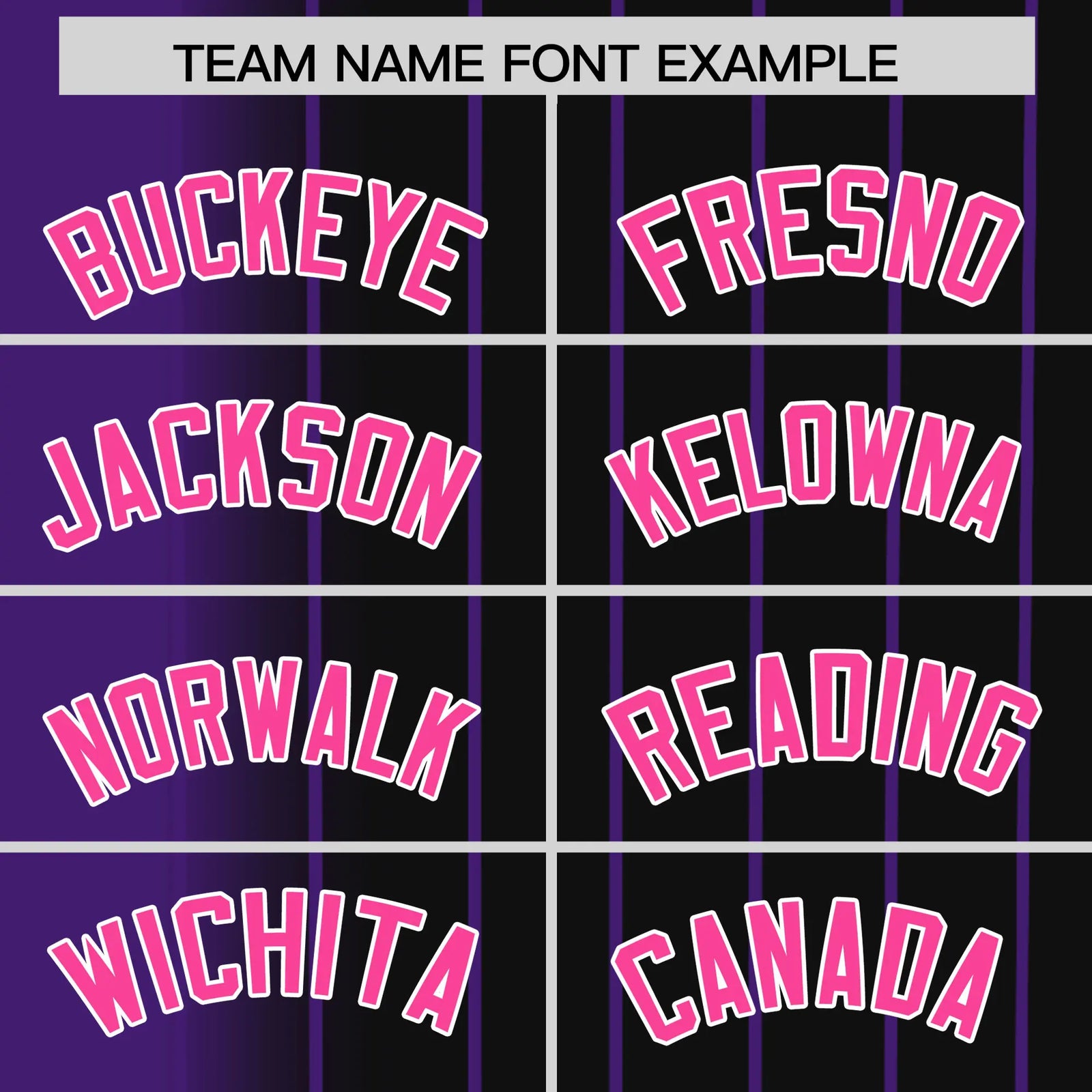 Custom Purple Black Pinstripe Pink Authentic Baseball Jersey