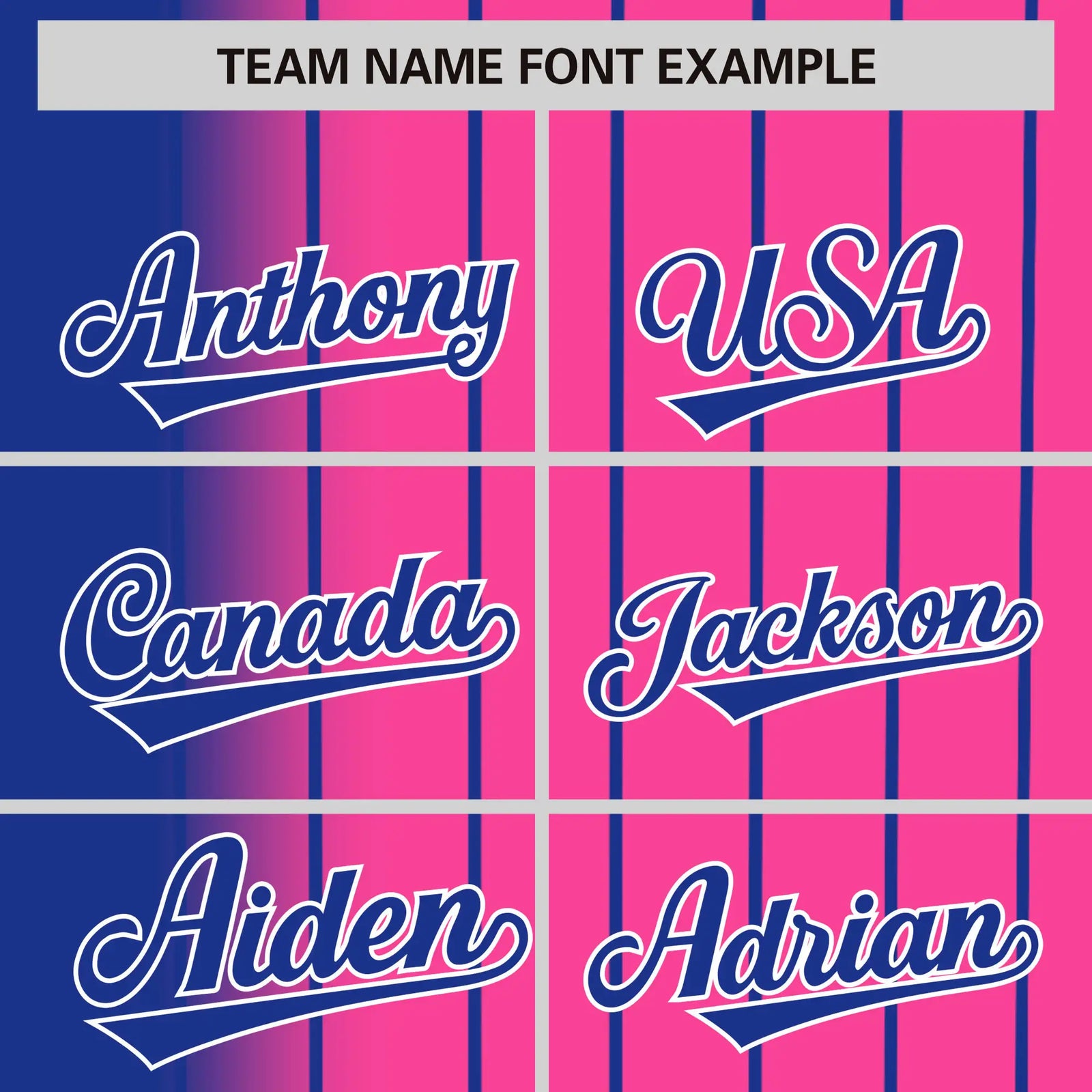 Custom Blue Pink Pinstripe Blue Authentic Baseball Jersey