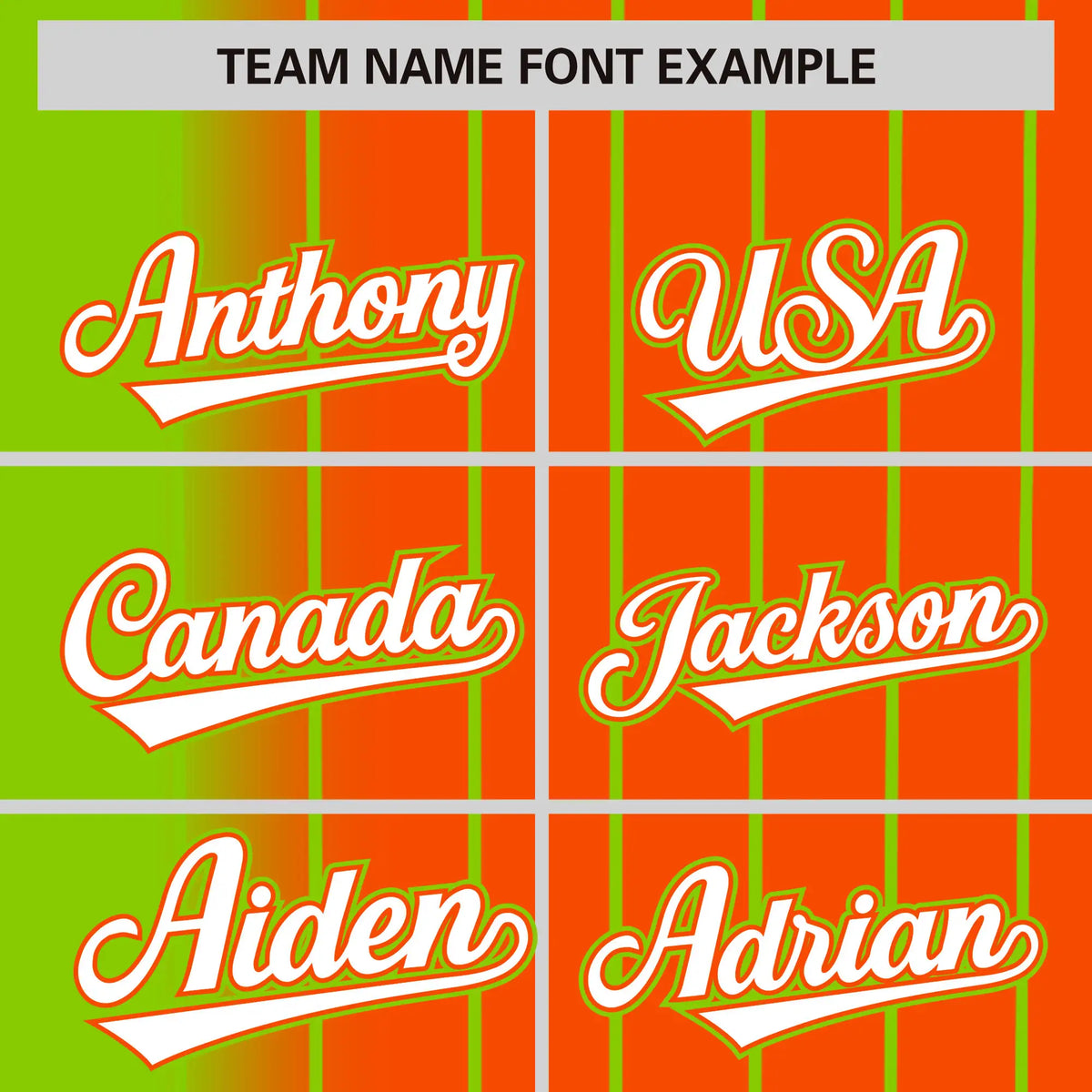 Custom Neon-Green Orange Pinstripe White Authentic Baseball Jersey