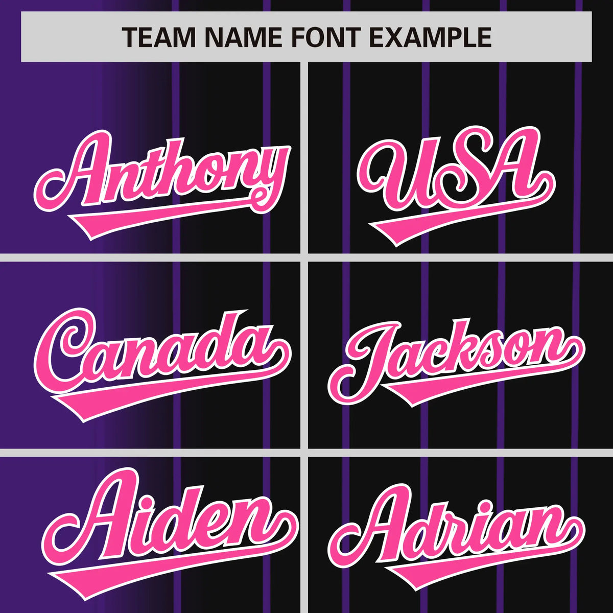 Custom Purple Black Pinstripe Pink Authentic Baseball Jersey