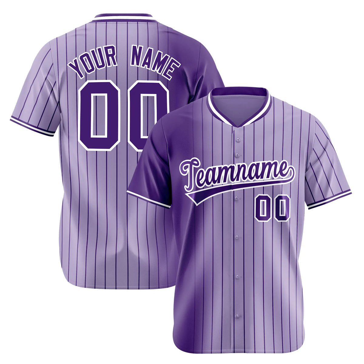 Custom Purple Light Purple Pinstripe Purple Authentic Baseball Jersey