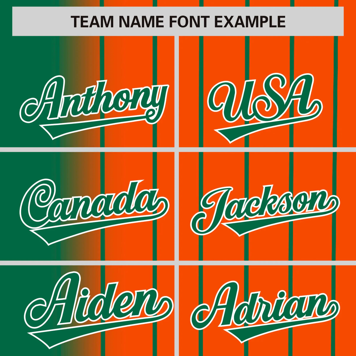 Custom Green Orange Pinstripe Green Authentic Baseball Jersey