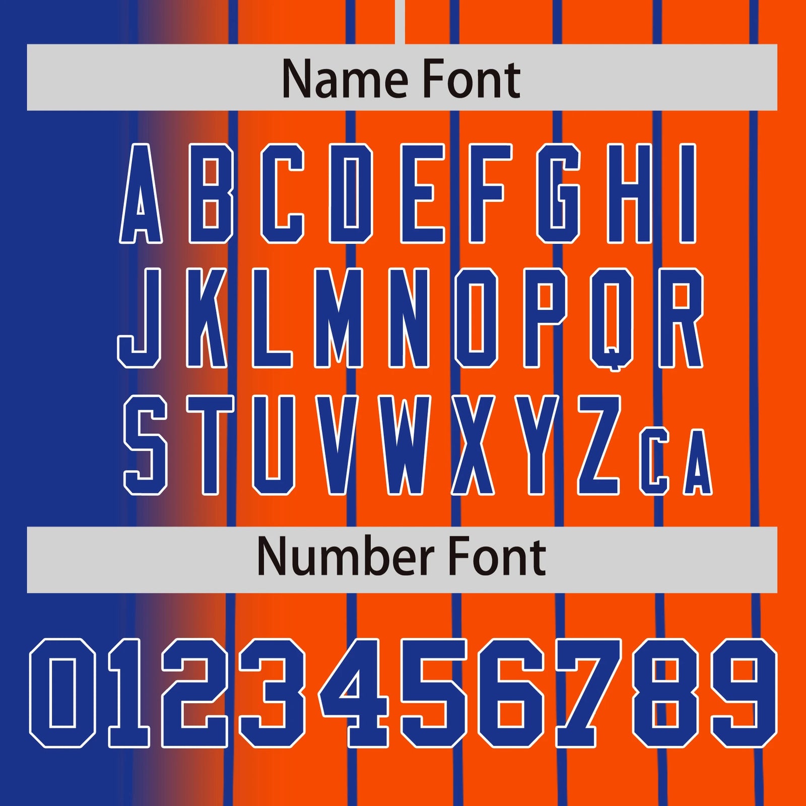 Custom Blue Orange Pinstripe Blue Authentic Baseball Jersey