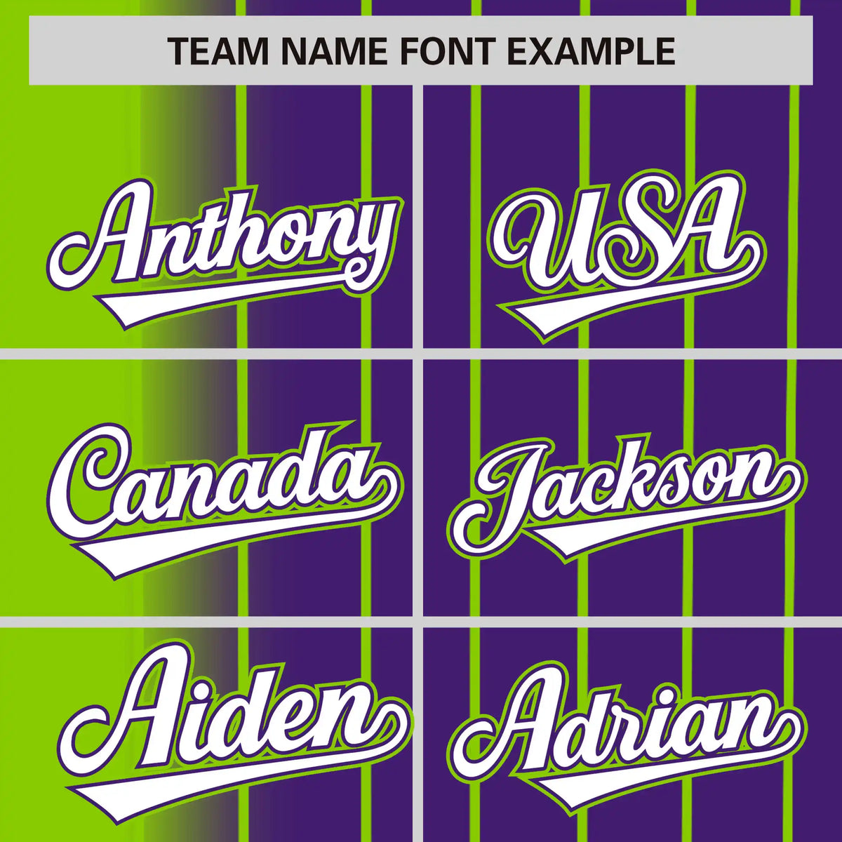 Custom Neon Green Purple Pinstripe White Authentic Baseball Jersey