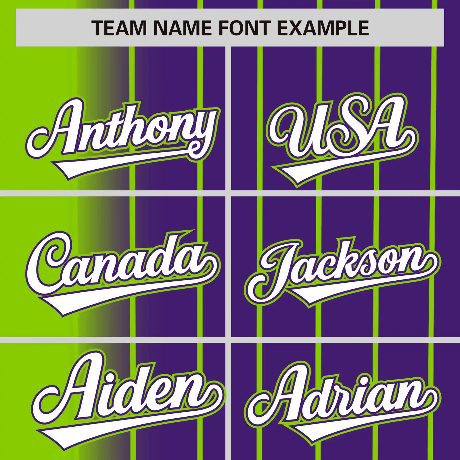 Custom Neon Green Purple Pinstripe White Authentic Baseball Jersey