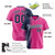 Custom Navy Pink Pinstripe Navy Authentic Baseball Jersey