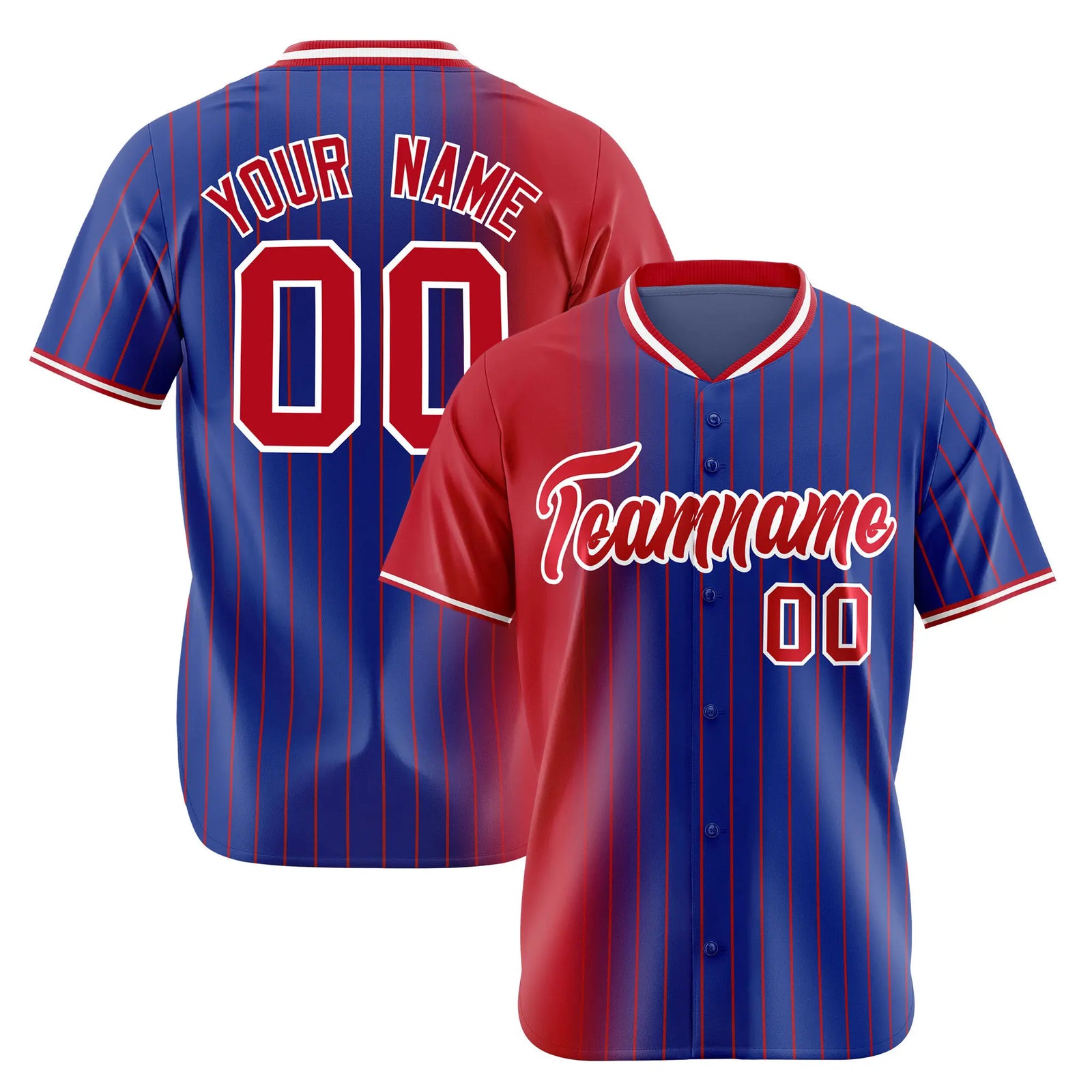 Custom Crimson Blue Pinstripe Crimson Authentic Baseball Jersey