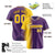 Custom Yellow Purple Pinstripe Yellow Authentic Baseball Jersey