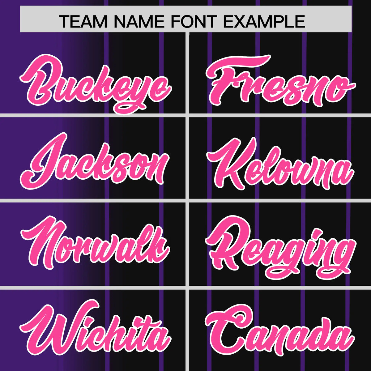 Custom Purple Black Pinstripe Pink Authentic Baseball Jersey