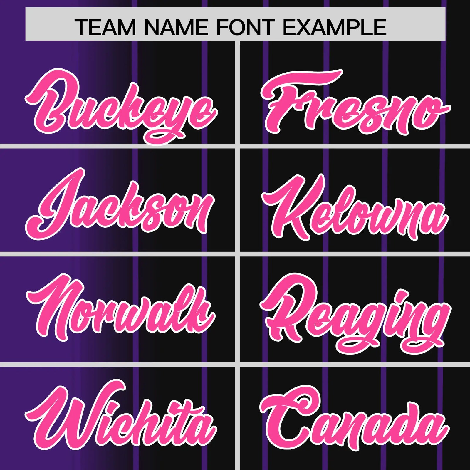 Custom Purple Black Pinstripe Pink Authentic Baseball Jersey