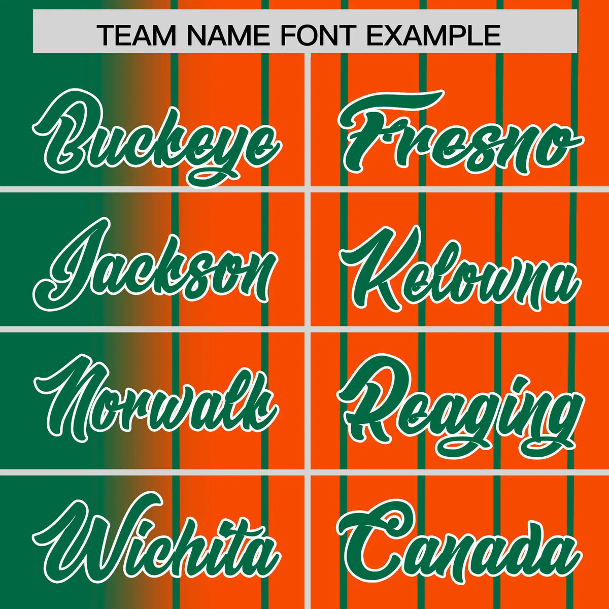 Custom Green Orange Pinstripe Green Authentic Baseball Jersey