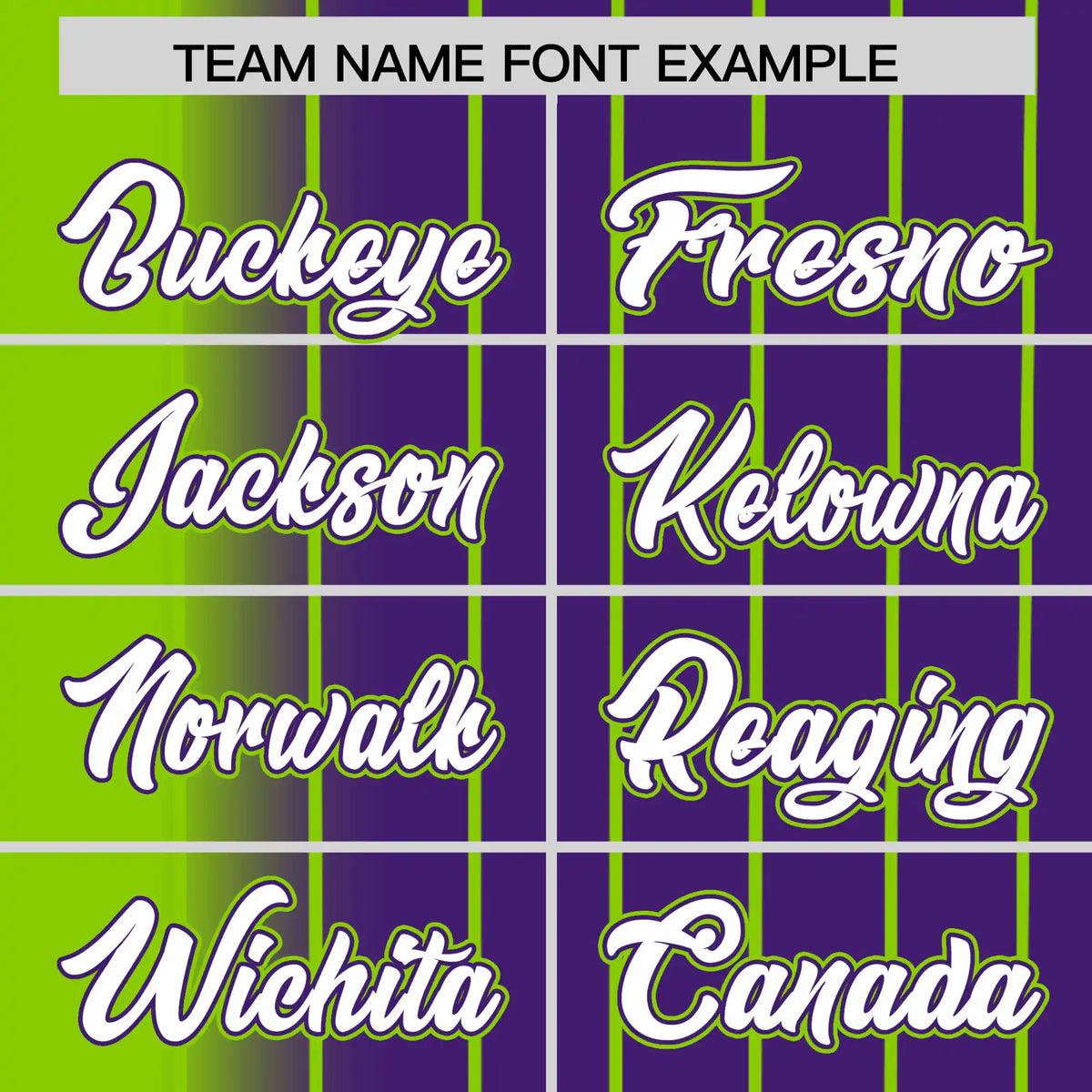 Custom Neon Green Purple Pinstripe White Authentic Baseball Jersey