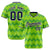 Custom Neon Green Navy White Authentic Corrugated Fashion Baseball Jersey