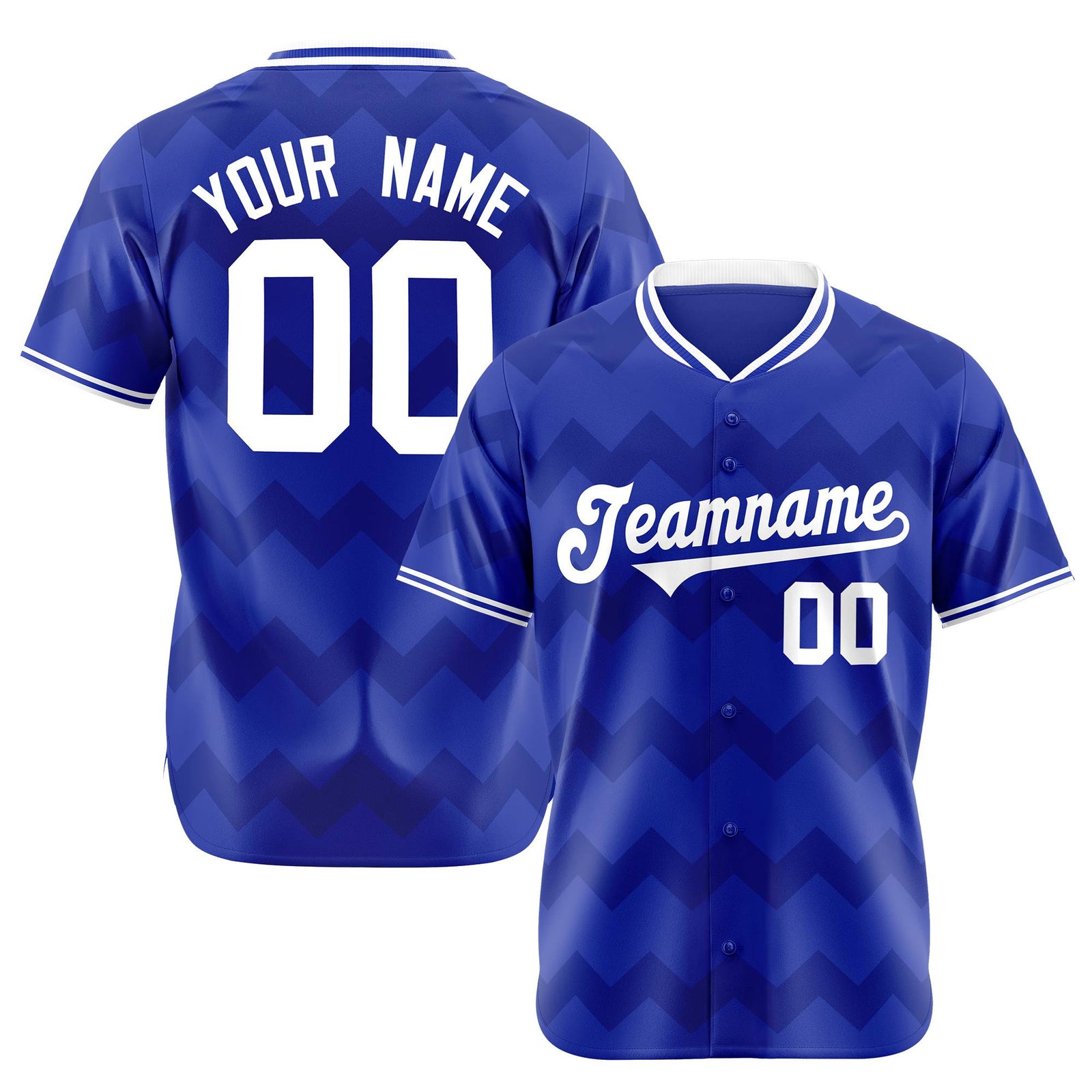 Custom Royal Blue White Authentic Corrugated Fashion Baseball Jersey