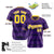 Custom Purple Gold White Authentic Corrugated Fashion Baseball Jersey